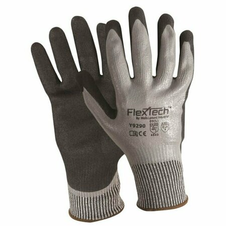 WELLS LAMONT Flextech Y9290 Hppe Gloves W/Double Nbr/Sandy Nitrile Coating, Medium, 12PK Y9290M